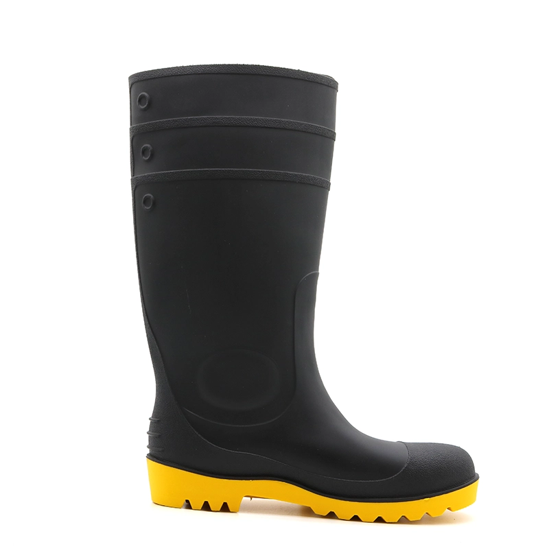 106-4 CE Verificato Anti Slip Waterproof Construction PVC Stivali da pioggia Stivali in acciaio