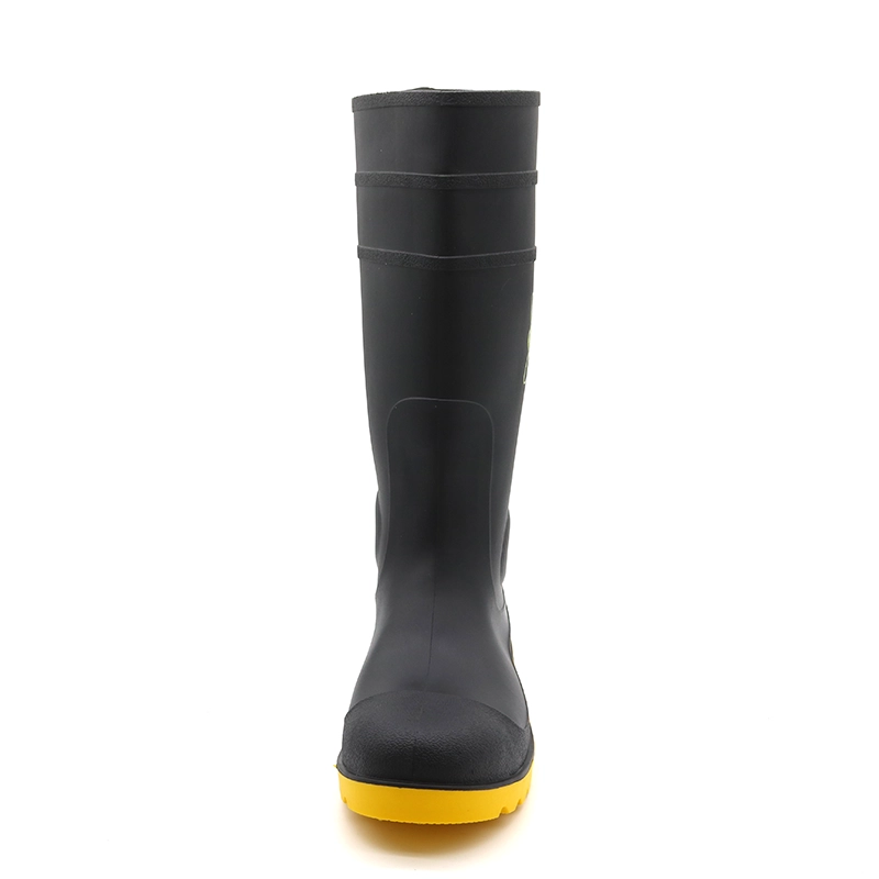 106-4 CE Verificato Anti Slip Waterproof Construction PVC Stivali da pioggia Stivali in acciaio