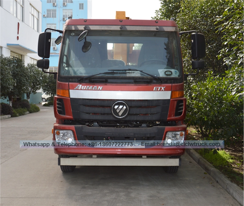 6300 FOTON Auman किलो 4 एक्स 2 flatbed ट्रक क्रेन के साथ