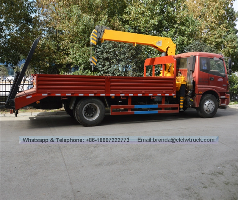 6300 FOTON Auman किलो 4 एक्स 2 flatbed ट्रक क्रेन के साथ
