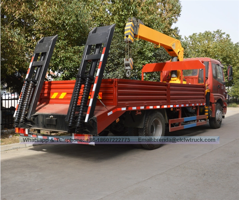6300 FOTON Auman किलो 4 एक्स 2 flatbed ट्रक क्रेन के साथ