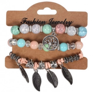China 2018 Fashion Vintage Ethnic Elasticity Marble Beads Bracelet Shenzhen Supplier manufacturer