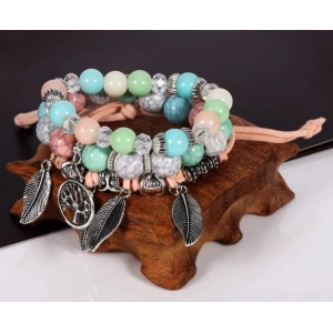 2018 Fashion Vintage Ethnic Elasticity Marble Beads Bracelet Shenzhen Supplier