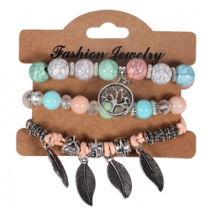 2018 Fashion Vintage Ethnic Elasticity Marble Beads Bracelet Shenzhen Supplier