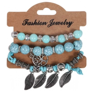 2018 Fashion Vintage Ethnic Elasticity Marble Beads Bracelet Shenzhen Supplier