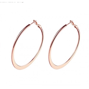 China Best Selling Fashion Earrings Hoops, 18k Rose Gold Plated Hoop Earrings for Womens Sensitive Ears Hot Gift manufacturer