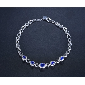 China China Manufacturer 18K White Gold Sapphire Diamonds Bracelet for Woman manufacturer