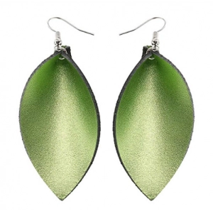 Custom Colorful Faux Leather Leaf or Teardrop Handmade Earrings Manufacturer from China