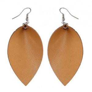 Custom Colorful Faux Leather Leaf or Teardrop Handmade Earrings Manufacturer from China