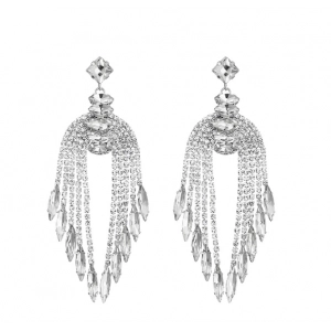 China Delicate Crystal High Quality New Style Fashion Long Earring for Women Wedding Dress Accessories manufacturer