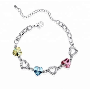 China Fashion jewelry gold plated crystal bead love bracelet for women manufacturer