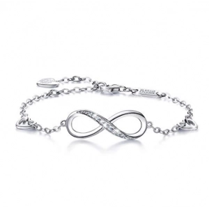 Κίνα Hot Selling 925 Sterling Silver Infinity Endless Love Symbol Charm Adjustable Bracelet Gift for Women Girls κατασκευαστής