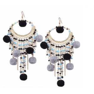 China Long Beaded Tassel Earrings Ethnic Jewelry Women Big Dangle Firenze Fringe Drop Earring fabricante