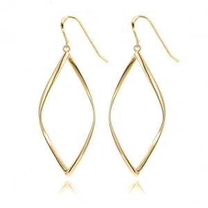 China Long Charming Earring 14K Gold Plated Infinity Sterling Silver Post Hoop Earrings for Women manufacturer