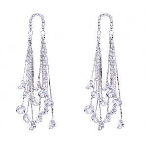 중국 Long Charming Earring for Womens Covered with White Zircon TOP Sales for Europe&USA Dangling Hangings Earrings 제조업체