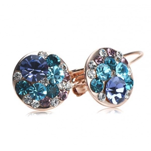 Multi-color Round Lever-Back Earrings for Women Made Drop Jewelry Graduation Gift for Her