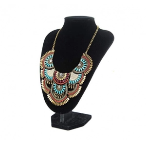 New Arrival Womens Vintage Alloy Silver/Gold Necklace Ethnic Tribal Boho Necklace Turquoise Beads Crystal Necklace