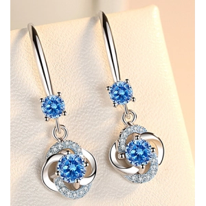 China Professional Supplier 925 Sterling Silver Long Dangle Stud Earrings for Girls manufacturer