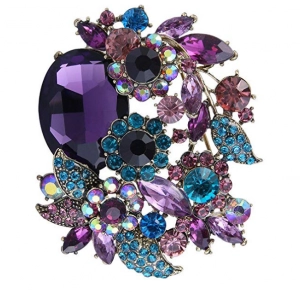 China Rhinestone Crystal Party Flower Leaf Vine Brooch Fashion Jewelry for Wemen Brooch  Cloths Adornment fabricante