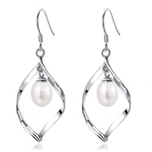 中国 Womens Sterling Sliver Teardrop Freshwater Pearl Drop Dangle Earrings Manufacturer メーカー