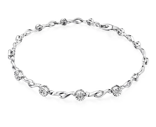 China 18K White Gold Diamonds Bracelet Bangle Supplier in China fabricante