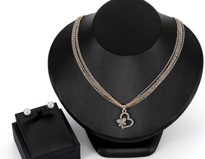 2018 fashion jewelry,gold plated earring and long chains necklace pearls necklace sets jewelry supplier