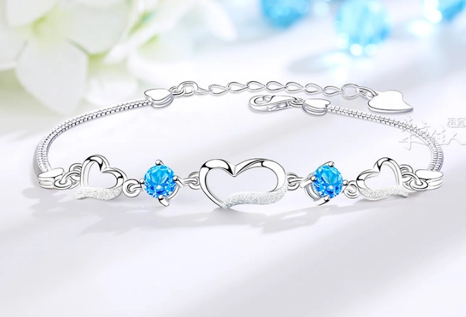Beautiful Natural Crystal Sterling Silver Necklace and Bracelet Jewelry Set