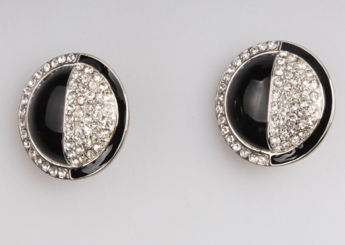 Bling Bling Rhinestones Crystal Fireball Disco Ball Ball Stud Earrings Stainless Steel Bead Earrings