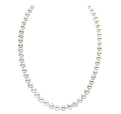 China China Supplier 14K Gold Round White Freshwater Cultured Pearl Necklace for Women manufacturer
