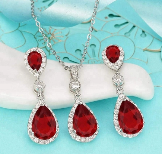China Supplier 925 silver zirconia wedding jewelry set for women