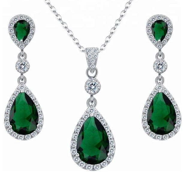 China Supplier 925 silver zirconia wedding jewelry set for women