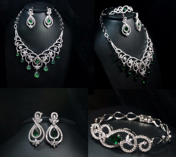 China fashion costume diamond cubic zirconia jewelry set manufacturer in China