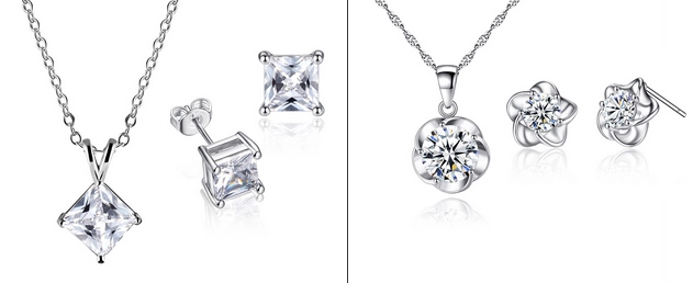 China wholesale earrings necklace jewelry women 925 sterling silver jewelry set