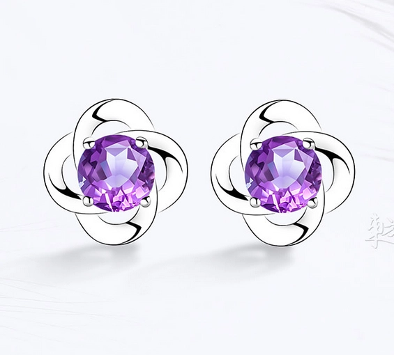 Christmas Gift 925 Sterling Silver Crystal Stud Earrings Manufacturer Woman Earrings