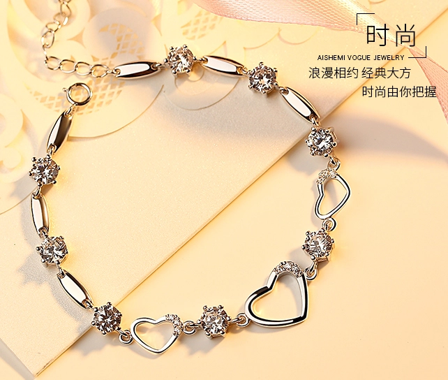 China Elegant 925 Silver High Polish Bracelet for Woman Christmas Gift fabricante