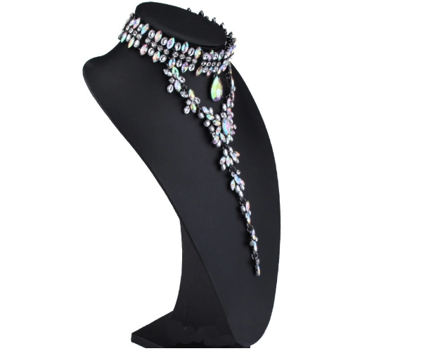 Exquisite Temperament Colored Diamond Necklace for Women Christmas Jewelry Gift