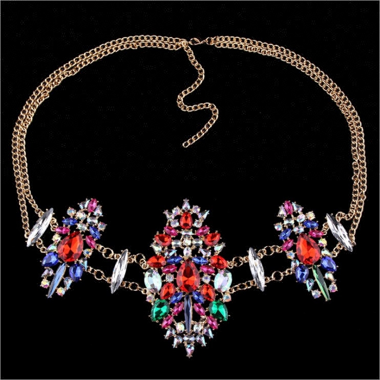 porcelana Factory direct sale beach sexy rhinestone body chain fabricante