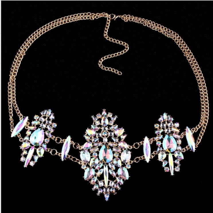 Factory direct sale beach sexy rhinestone body chain