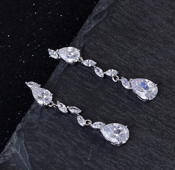 Fashion AAA CZ Zircon Necklace Earring Jewelry Sets for Women
