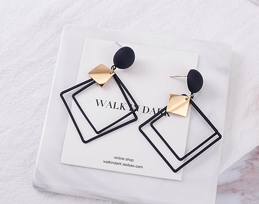 High Polish Stainless Steel Stud Earrings Geometric Shape
