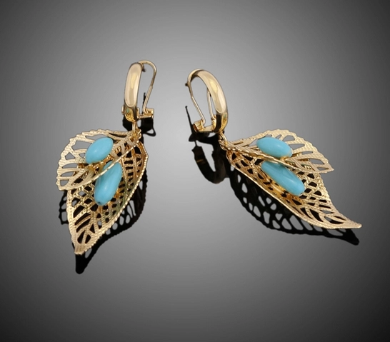 High Quality Fashion Dubai Gold Leaf Design Green Crystal Jewelry Set Supplier from China