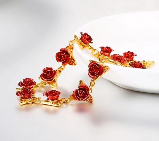 Jewelry Personalized Bracelet Copper Jewelry Dozen Rose Bracelet for Woman