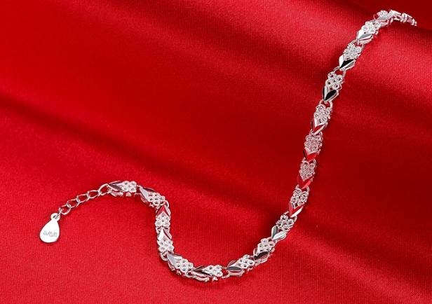 Jewelry cz sterling siver bracelet bangle for beautiful girl
