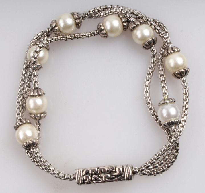 Lady Fashion Accessories Alloy Pearl Bangle Bracelet Wholesale Fashion Jewelry OEM Factory
