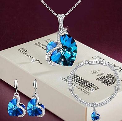 Necklace Earrings Tennis Bracelet 18K White Gold Plated Wedding Jewelry Set Supplier China