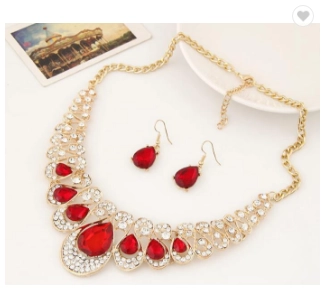Necklaces Designs 2018 Rhinestone Flower Shape Choker Statement Necklace with Multi Color for Girls