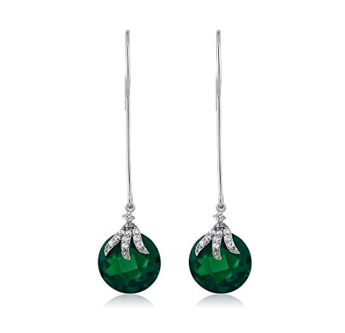 New Style Blue Sapphire 925 Sterling Silver Dangle Earrings For Women