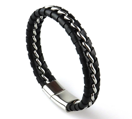 China OEM Manufacturer fashion handmade genuine leather or pu leather bracelet for men manufacturer