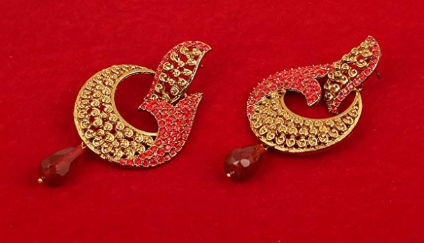 Touchstone jewelry earrings in antique gold tone for women