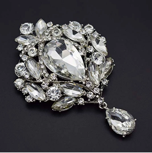 Wedding Bridal Big Crystal Rhinestone Bouquet Brooch Pin for Women 2018 New
